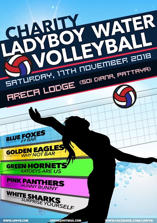 ladyboy water volleyball 2018 event poster